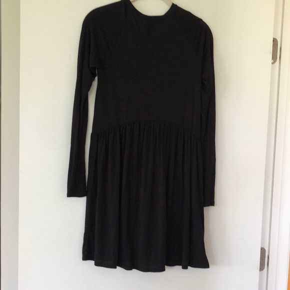 - BCBGeneration Black Pleated Ribbed Long Sleeve Dress - Picture 4 of 9
